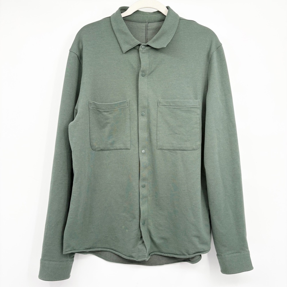 Lululemon Mens French Terry Sage Green Minimalist Gorpcore Overshirt Size L
